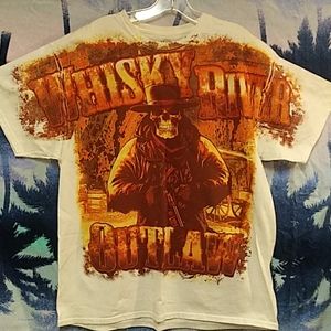 Whiskey River Outlaw graphic t-shirt mens Sz Lg